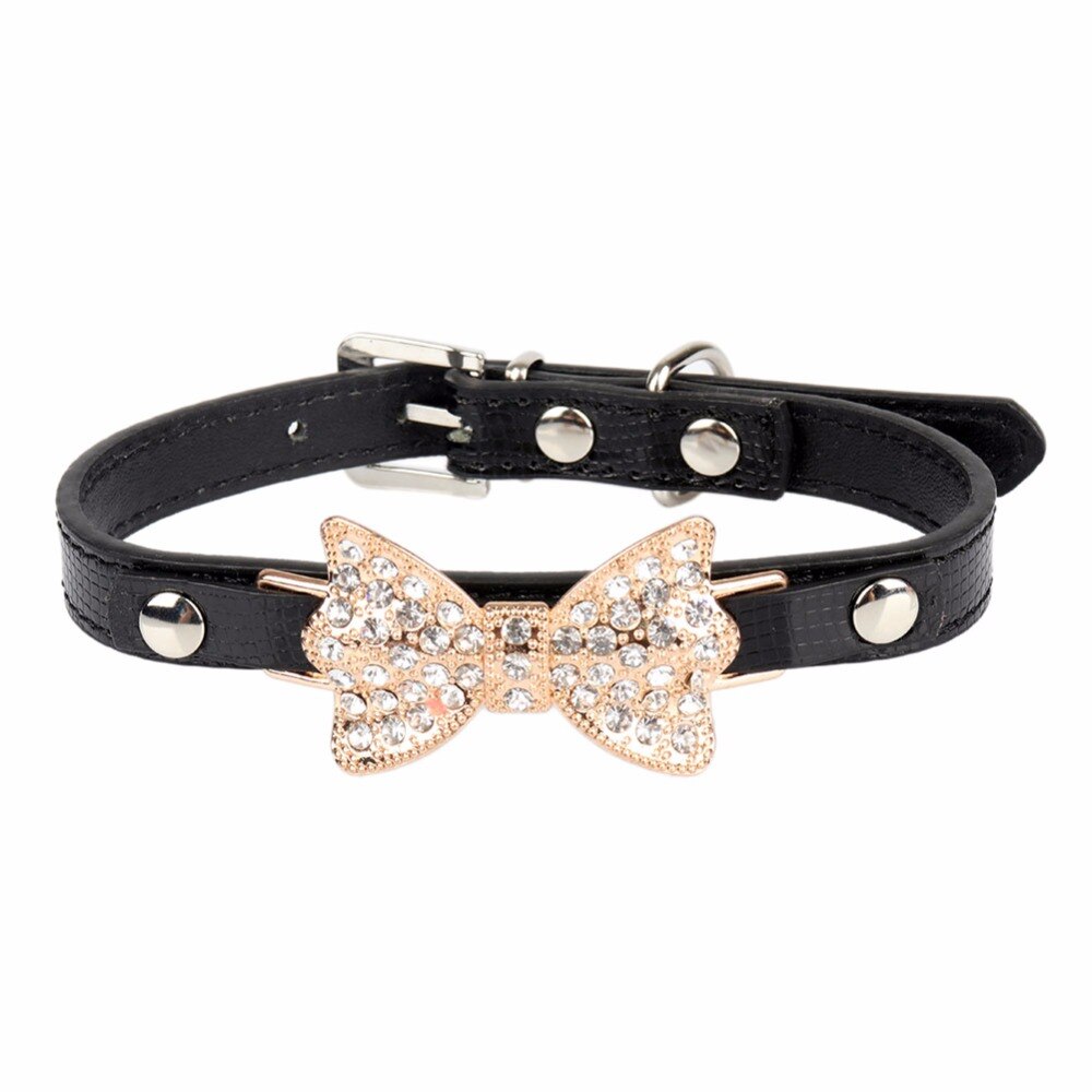 Black Small Cats Collars Kitten Breakaway Necklace Accessories Rhinestone For Leash Pet Dogs Collar halsband chaton