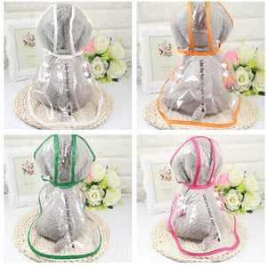 Fashion Pet Clothes Dog Raincoat Transparent Rain Coat Waterproof Pets Raincoats