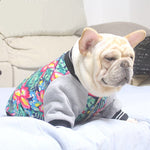 Load image into Gallery viewer, Hawaii Floral Print Cold Season Dog Coat Clothes Cotton Padded Warm Pet Jacket Fashion French Bulldog Jacket
