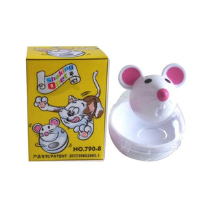 Pet Feeder Food Automatic Leakage Snack Dispenser Artificial False Mice Mouse Shape Pattern Tumbler Rolling Toy For Cat