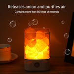 Load image into Gallery viewer, USB Crystal Light natural himalayan salt lamp led Lamp Air Purifier Mood Creator Indoor warm light table lamp bedroom lava lamp
