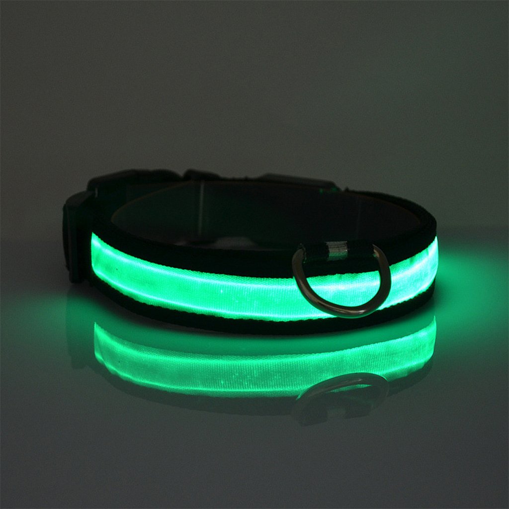 Nylon Pet Dog Collar LED Light Night Safety Light-up Flash Glowing Cat Collar Dog Collars