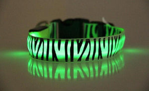 Leopard Nylon Dog Collar Flash Night Safety LED Glow Dog Harness Pet Supplies Cat Collars Accessories Dogs Luminous Fluorescen