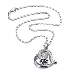 Load image into Gallery viewer, Pet Memorial jewelry pet Foot paw print heart necklace
