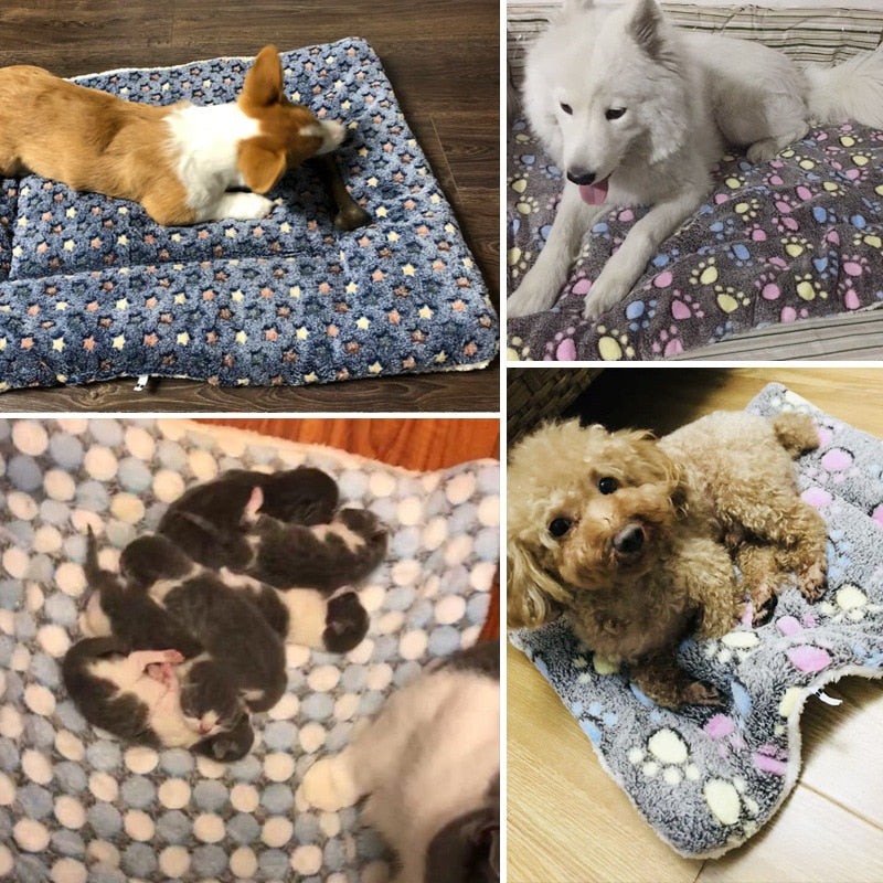 Soft Flannel Pet Mat dog Bed Winter Thicken Warm Cat Dog Blanket puppy Sleeping Cover Towel cushion for small Medium large dogs