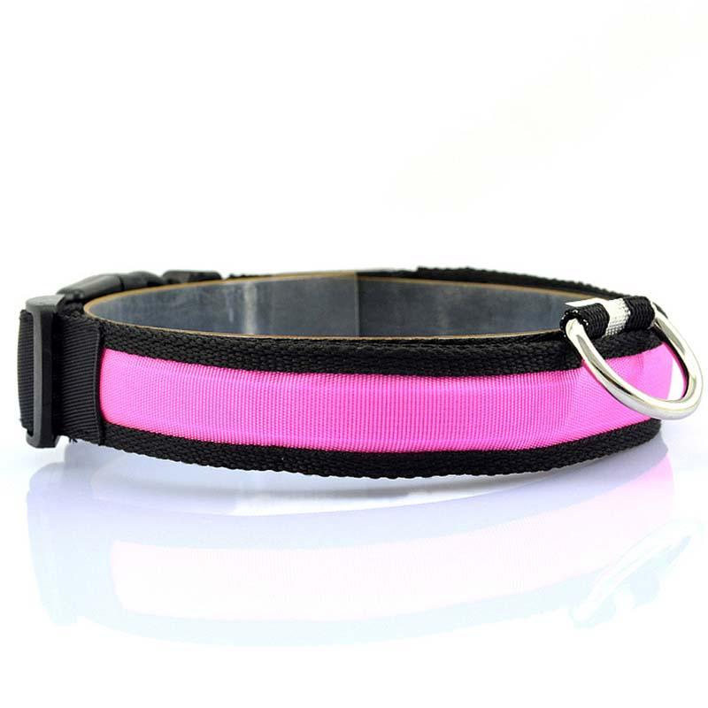 Nylon Pet Dog Collar LED Light Night Safety Light-up Flash Glowing Cat Collar Dog Collars