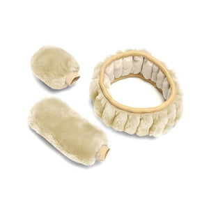 Universal Steering-wheel Plush Car Steering Wheel Covers Winter Faux fur Hand Brake & Gear Cover Set Car Interior Accessories