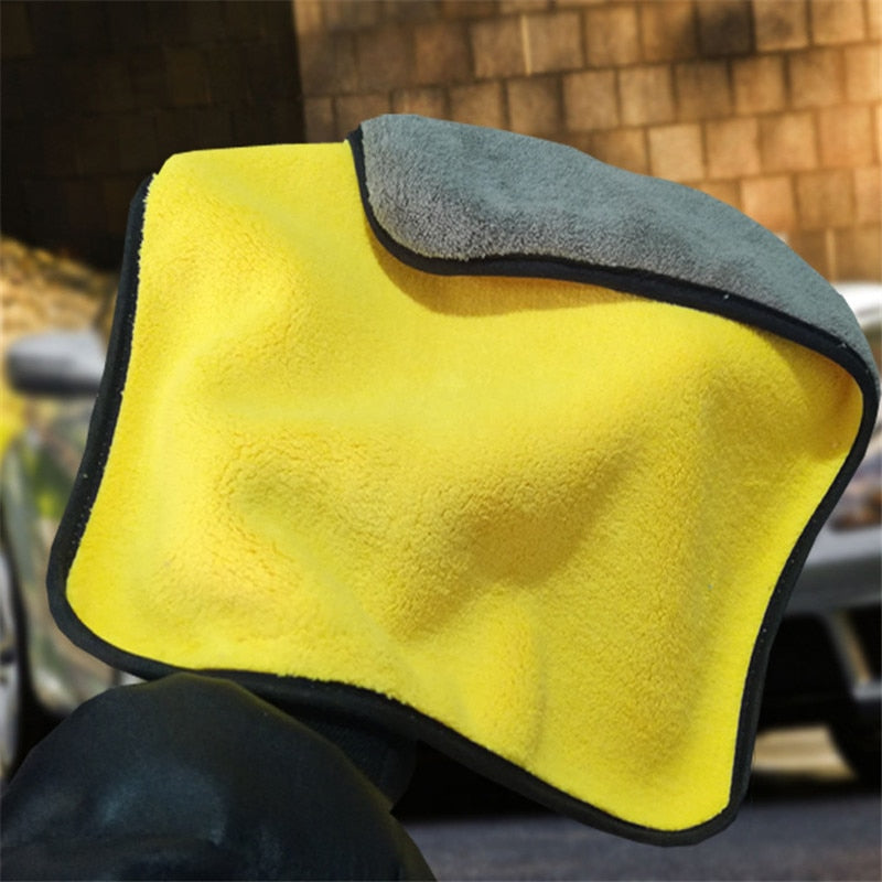 1pc Car Care Polishing Wash Towels Plush Microfiber Washing Drying Towel Strong Thick Plush Polyester Fiber Car Cleaning Cloth