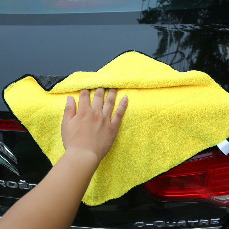 1pc Car Care Polishing Wash Towels Plush Microfiber Washing Drying Towel Strong Thick Plush Polyester Fiber Car Cleaning Cloth