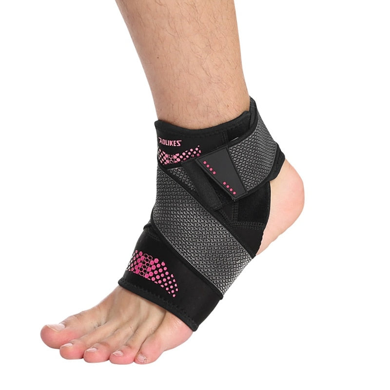 1Pcs Sport Ankle Brace Protector Adjustable Anti-sprain Compression Feet Support Wrap Bandage Protection With Strap