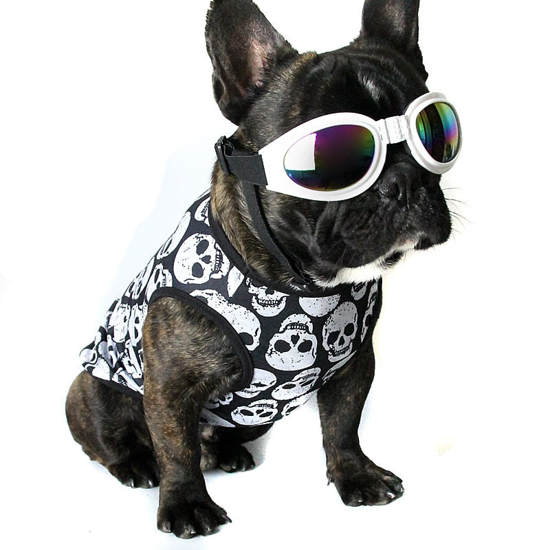 Cotton French Bulldog Skull Print Vest Pet Dog Summer Clothes for Small Dogs Pets Clothing Chihuahua Punk T-shirt Pug Costume