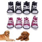 Load image into Gallery viewer, 4pcs Denim Pet Dog Shoes Anti-slip Waterproof Sporty Sneakers Booties Breathable Booties For Small Cats Dogs Puppy Dog Shoes
