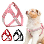 Load image into Gallery viewer, Soft Suede Leather Puppy Dog Harness Rhinestone Pet Cat Vest Mascotas Cachorro Harnesses For Small Medium Dogs
