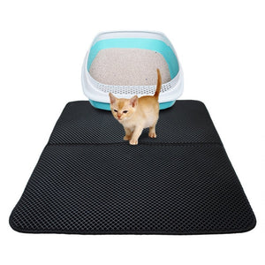 Waterproof Pet Cat Litter Mat EVA Double Layer Cat Litter Trapping Pet Litter Cat Mat Clean Pad Products