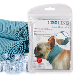 Instant Ice Cooling Dog Bandana Scarf for Pet small dogs Bulldog Summer Polyester Sunstroke Cooling Neck Wrap Dog Collar Perro