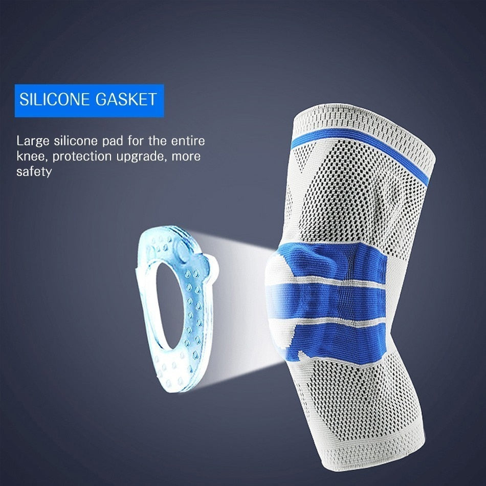 Elastic Basketball Knee Pads Support Silicon Padded Patella Brace Kneepad Protective Gear for Volleyball Sports Safety