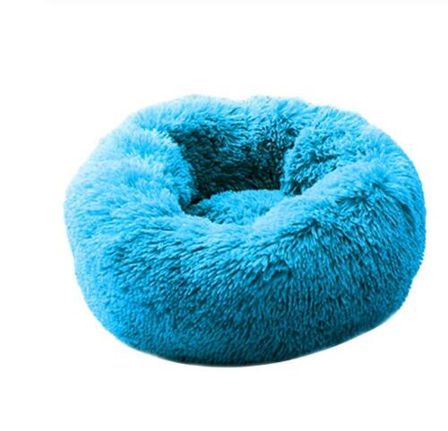 Long Plush Super Soft Pet Bed Kennel Dog Round Cat Winter Warm Sleeping Bag Puppy Cushion Mat Portable Cat Supplies 46/50/60cm