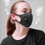 Load image into Gallery viewer, Unisex Sponge Dustproof PM2.5 Pollution Half Face Mouth Mask With Breath Valve Wide Straps Washable Reusable Muffle Respirator
