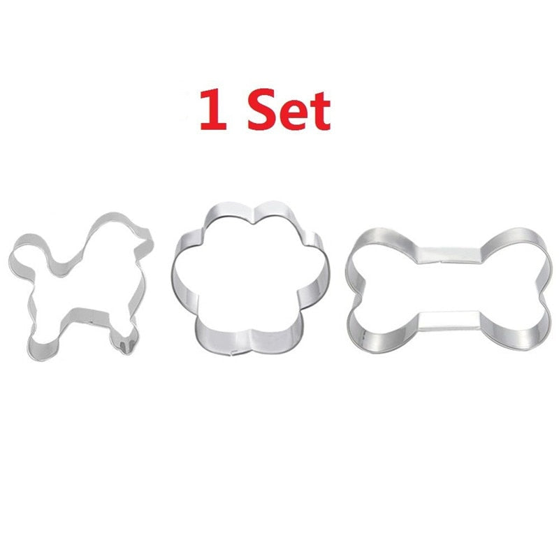 3pcs Patisserie Reposteria Pet Dog Bone Claw Fondant Cake Decor Tools Metal Cookie Cutter Paste Chocolate Biscuit Mold Bakery