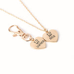 Load image into Gallery viewer, 2pcs/set Gold Silver Heart I Love My Owner Dog Necklace Keychain Fashion Animal Best Friends Jewelry Pet Dog Memorial Necklaces
