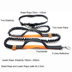 Load image into Gallery viewer, Pet Dog Running Leash Rope with2 handles DogJoging Walking Leash with Reflective Hands
