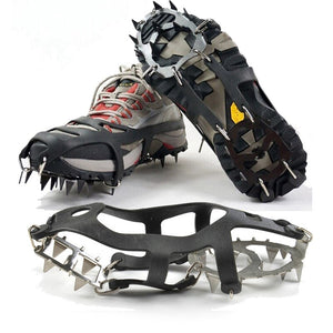 1 Pair 18 Teeth crampons Non-slip Ice Snow Climbing Anti-slip Shoe Covers Spike Cleats Crampons Anti-slip Overshoes M/L