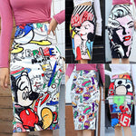 Load image into Gallery viewer, Women&#39;s Pencil Skirt Mickey New Cartoon Mouse Print High Waist Slim Skirts Women Young Girl Summer Female Falda
