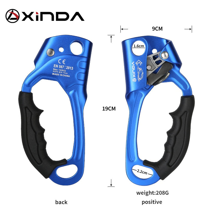 XINDA Outdoor Sports Rock Climbing Right Hand Ascender Device Mountaineer Handle Ascender Climbing Rope Tools