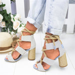 Load image into Gallery viewer, Summer Wedge Espadrilles Women Sandals 7CM Heel Pointed Fish Mouth Sandals Woman Hemp Lace Up Women Platform Sandals
