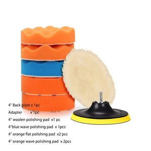 3"/ 4"/5"/6"/7" Buffing Pad Auto Car Polishing Pad Kit Buffer + Drill Adapter M14 For Car Polisher ,Electric Drill Pack