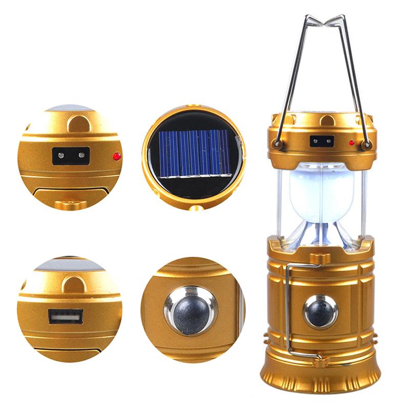 LED Solar Foldable Flashlight Portable LED Light Rechargeable Hand Lights Hiking Camping lanterna tatica Outdoor solar tent lamp