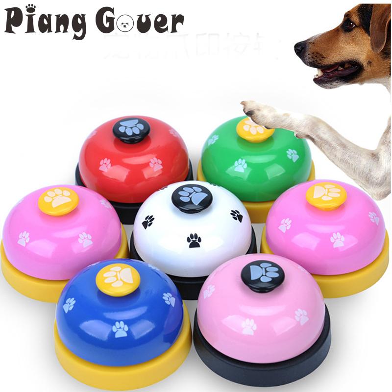 Pet Toy Training Called Dinner Small Bell Footprint Ring Dog Toys