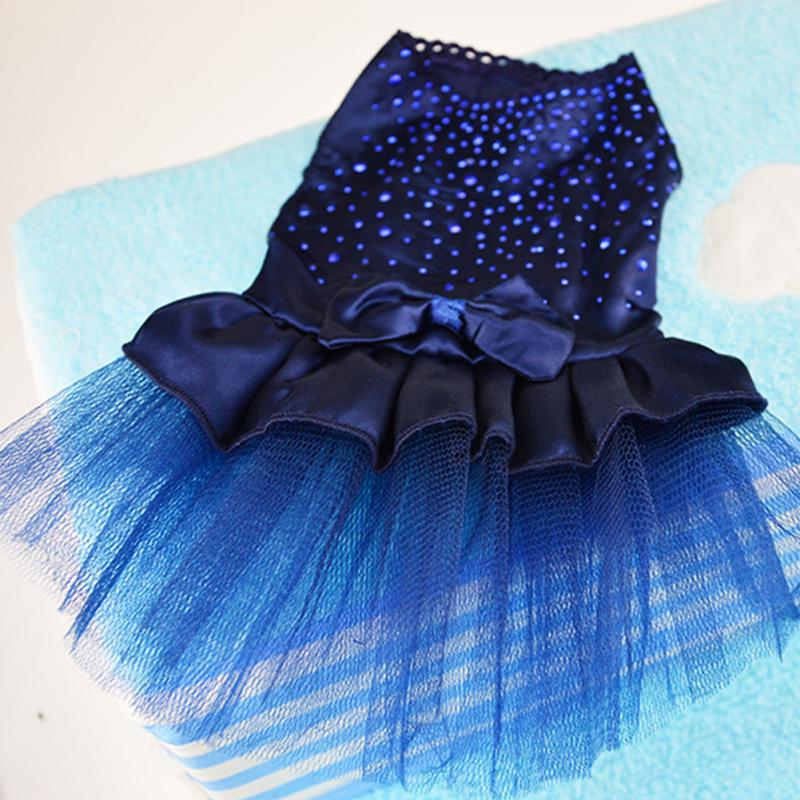 Pet Cat Dog Tutu Dress Rhinestone Bowknot Puppy Princess Dress Party Dog Dress Wedding Dress Pet Clothes