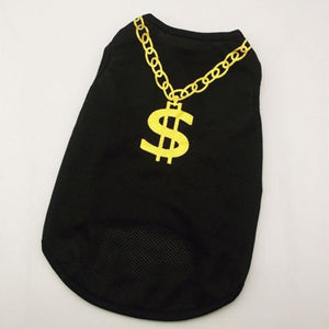 Pet Clothes Vest Dogs Tshirts Dollar Sign Clothing Wedding Clothes Gold Pet Products Dog