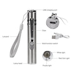 Load image into Gallery viewer, 3 In1 Red USB Rechargedable Laser Pointer Pen Light With White LED Light Show Funny Pet stick Cat laser Flashlight
