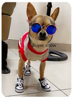 Load image into Gallery viewer, 4pcs Denim Pet Dog Shoes Anti-slip Waterproof Sporty Sneakers Booties Breathable Booties For Small Cats Dogs Puppy Dog Shoes
