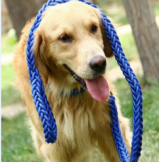 1.5*110 Strong Pet Dog Braided Nylon Durable Dog Leash Lead Heavy Duty Anti-slip Rope Stereotyped Rope Collar Set