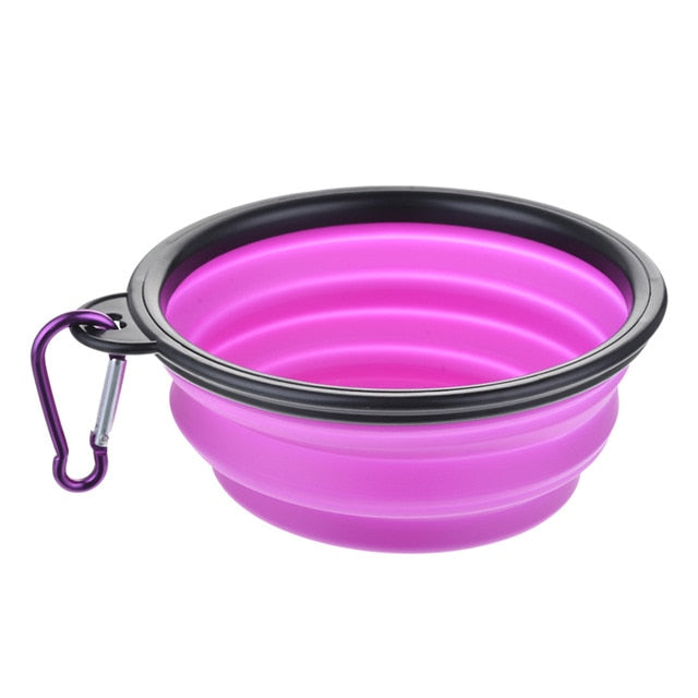 1Pcs Portable Travel Bowl Dog Feeder Water Food Container Silicone Small Mudium Dog Pet Accessories Folding Dog Bowl Outfit