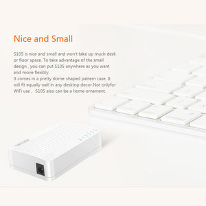 Tenda S105 Ethernet Switch,Mini 5 Port Desktop Ethernet Network Switch,100Mbps LAN Hub,Small and Smart,English/European Firmware