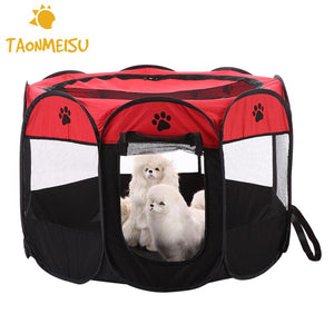 8-side Foldable Pet tent Dog House Cage Dog Cat Tent Playpen Puppy Kennel Easy Operation Octagonal Fence