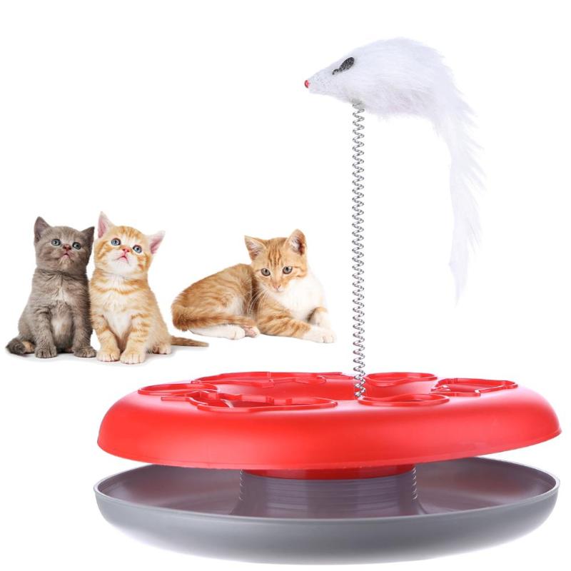 Cat Mouse Toy Crazy Amusement Disk Multifunctional Disk Play Activity Pet Funny Mouse Toys For Cats