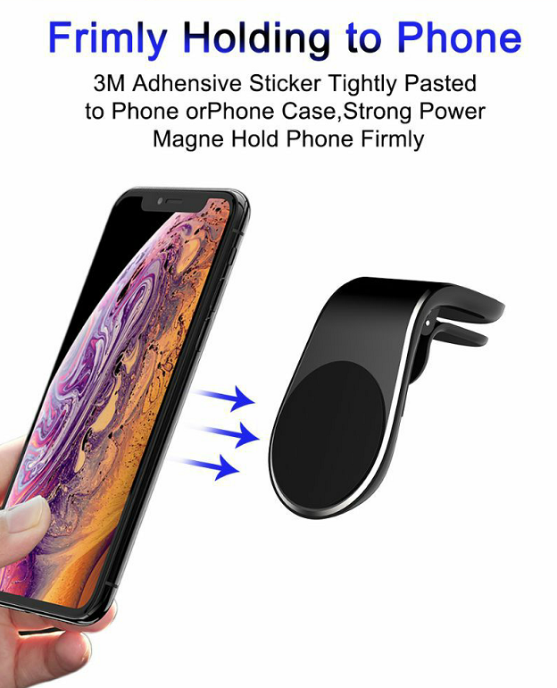 Magnetic Car Phone Holder L Shape Air Vent Mount Stand in Car GPS Mobile Phone Holder For iPhone X Samsung S9 Xiaomi