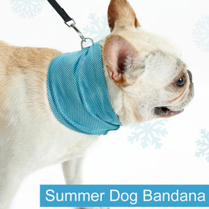 Instant Ice Cooling Dog Bandana Scarf for Pet small dogs Bulldog Summer Polyester Sunstroke Cooling Neck Wrap Dog Collar Perro