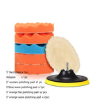 Load image into Gallery viewer, 3&quot;/ 4&quot;/5&quot;/6&quot;/7&quot; Buffing Pad Auto Car Polishing Pad Kit Buffer + Drill Adapter M14 For Car Polisher ,Electric Drill Pack
