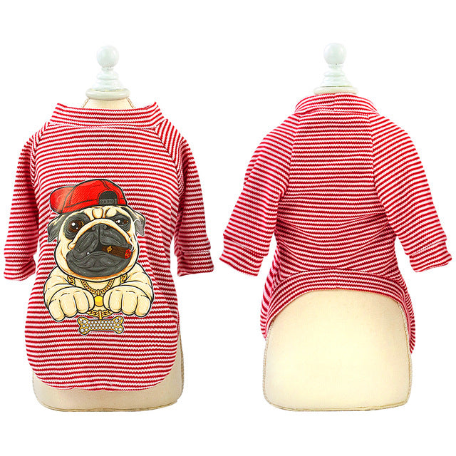 Cute Dog Clothes For Small Dogs Cats Pug French Bulldog Chihuahua Cotton Pet Clothes Puppy Shirt Summer Dog Vest T-shirts S-2XL