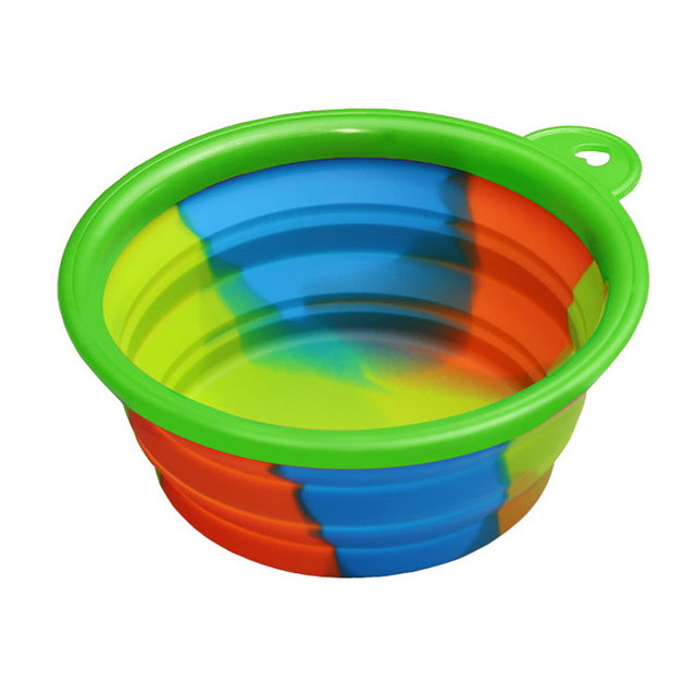 1Pcs Portable Travel Bowl Dog Feeder Water Food Container Silicone Small Mudium Dog Pet Accessories Folding Dog Bowl Outfit