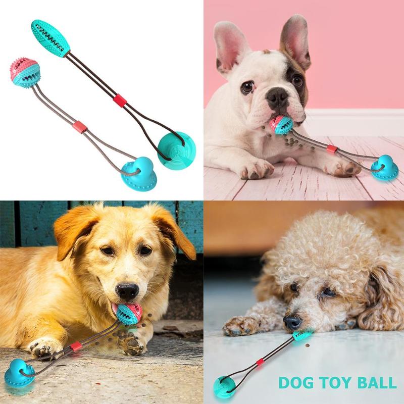 Multi-function Dog Pet Molar Ball Teeth Grinder Rubber Suction Cup Chew Biting Toy Pet Grinding Teeth Product Pet Training Toys