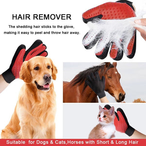 Cat Grooming Gloves Dog Hair Remover Gentle Deshedding Brush Comb Tool Pet Massage Mitt with Enhanced Long/Short Fur