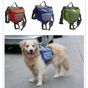 High quality pet accessories waterproof Adjustable nylon Pet Backpack Dog saddle Bag For Large Dog hiking travel