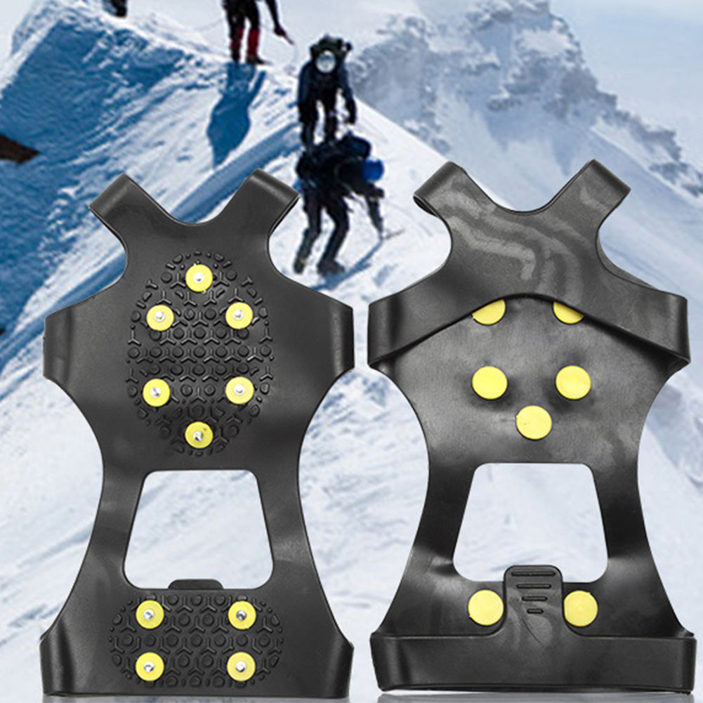 1Pair 10Stud S M L Non Slip Snow Shoe Spikes Winter Anti Slip Ice Grips Cleats Crampons Climbing Outdoor  Shoes Cover Crampons